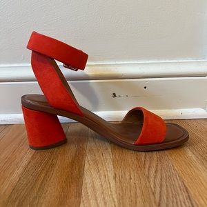 Franco Sarto orange strap heels